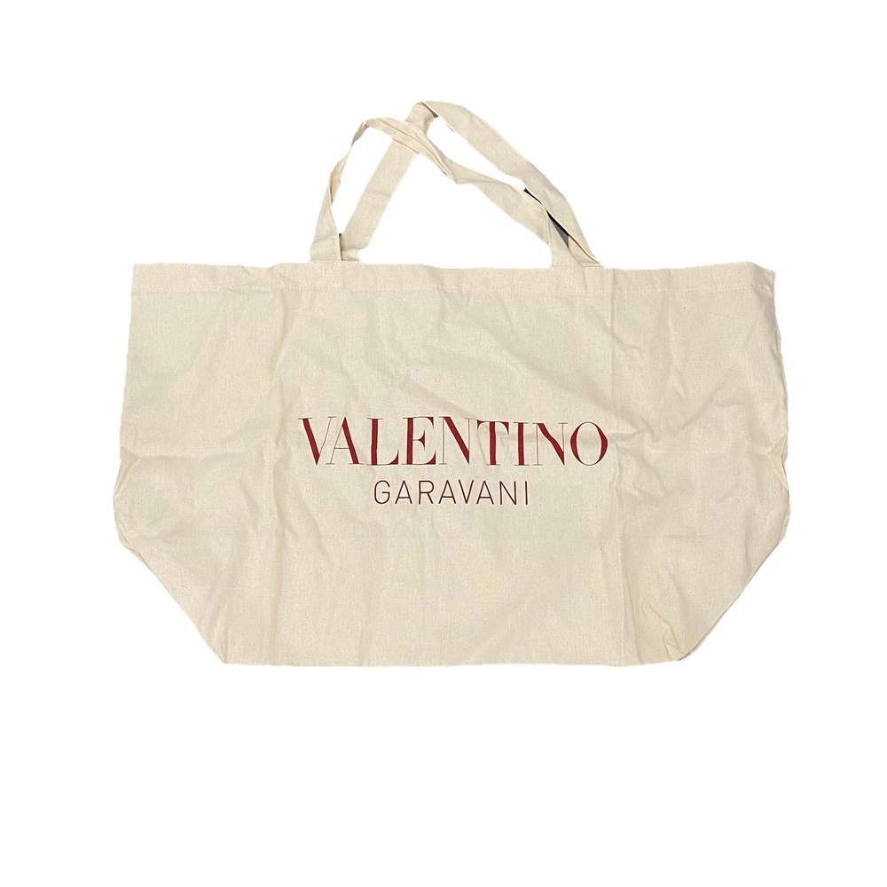 Authentic Valentino Garavani Cotton Canvas Reusable Shopping Tote Bag NEW